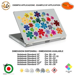 Fiori vari colori adesivo notebook tablet sticker flowers print pvc 40 pz. - Bild 1 von 2