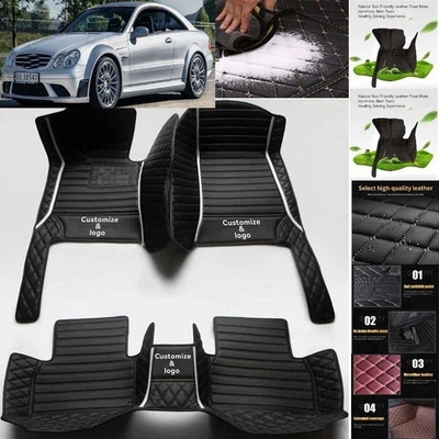 For Mercedes Benz CLK Car Floor Mats Anti-Slip Carpets Handmde Liners - Image 1 of 4