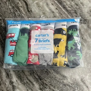 Carter's 6 Pares Ropa Interior Niño Calzoncillos Talla 8 Dinosaurio Oso Camión de Bomberos *Leer* - Imagen 1 de 2