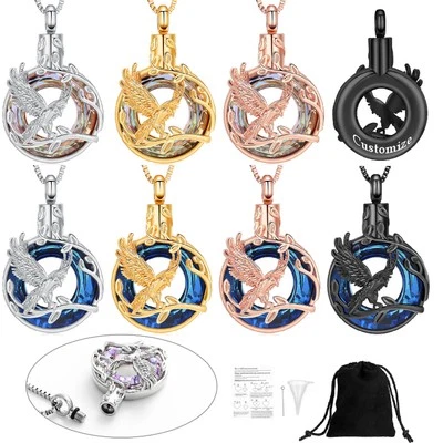Árbol de la Vida Águila Urna Colgante Collar de Memoria para Cremación Cenizas Soporte Regalo Foto 1 de 2