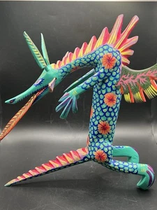 Vintage DRAGON ALEBRIJE Hand painted Wood Carving Oaxaca Mexico Folk Art - Picture 1 of 14