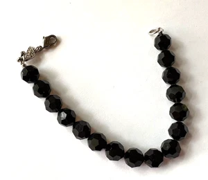 Swarovski Black Crystal Bead Bracelet 7 3/4" - Picture 1 of 3