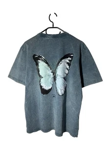 Hugo Boss Mens T Shirt Butterfly Logo Orange Label Short Sleeve Blue Size M - Picture 1 of 8