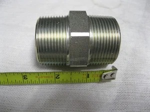 1-1/4" in Male to Male Pipe Fitting Hex Nipple NPT Steel  connector - Picture 1 of 2