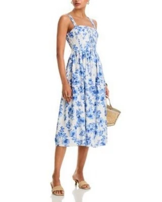 AQUA Women's Rose Bud Lace Dress White/Blue X-Large - Image 1 of 4