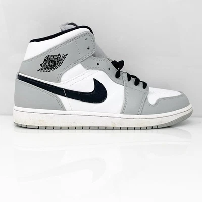 Nike Mens Air Jordan 1 Mid 554724-092 Gray Basketball Shoes Sneakers Size 12 - Image 1 of 4