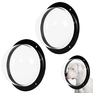 2 Pack Dog Fence Window, Clear Pet Bubble View Dome Door Peek Small Round Win... - Bild 1 von 7
