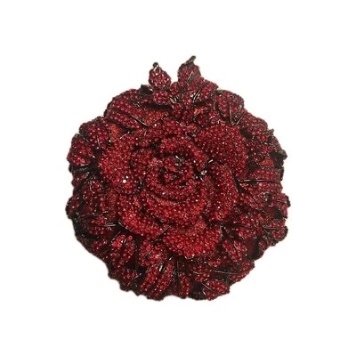 Rhinestone Evening Purse Diamond Crystal Wedding Clutch Bag Flowers Multicolor - Image 1 of 4