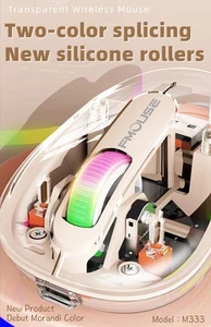 Silent Operation M333 kabellose transparente Maus wiederaufladbar für Gamer - Bild 1 von 20