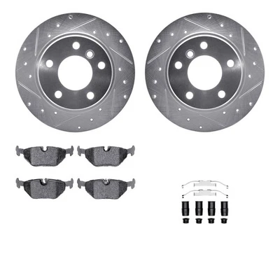 For BMW 328is 96-99 Drilled & Slotted Rear Brake Kit w Euro Ceramic Pads Foto 1 de 3
