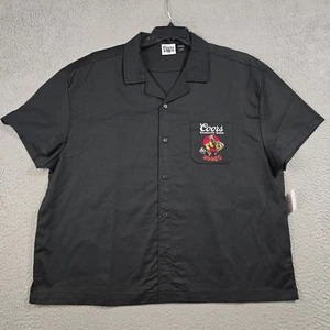 COORS BEER Button Up SHIRT MENS Large Black BREWERY COWBOY RODEO HORSE Brew NWT - Picture 1 of 14