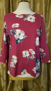 Joules pre-owned ladies Sweatshirt top size 16 -Great condition- Pink Floral Mix - Picture 1 of 11
