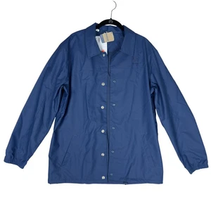 Reebok Classic Jacket Mens Medium Blue DO Coach Mesh Lined Snap Front CE5030 - Picture 1 of 24