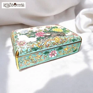 Chinese Precious Enamel Brass Box Floral Patterns Jewelry Box - Picture 1 of 6