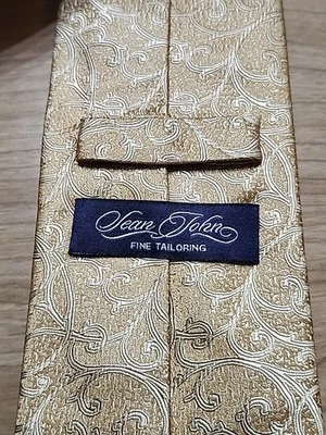 Corbata Sean John, 100 % seda, sastrería fina, dorada Foto 1 de 4