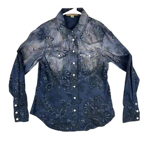 Nine West VAC Rylie Dyed Paisley Western Style Hemd Pearl Snap 60074952-4ZV - Bild 1 von 24