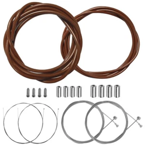 kit gaine câble frein dérailleur marron avant arrière velo route vtt universel - Imagen 1 de 3