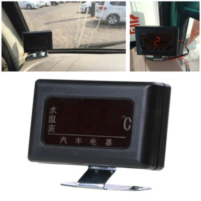 Medidores digitales de temperatura del agua 12V 24V rojos para automóvil + enchufe de cabezal sensor 10MM Foto 1 de 4