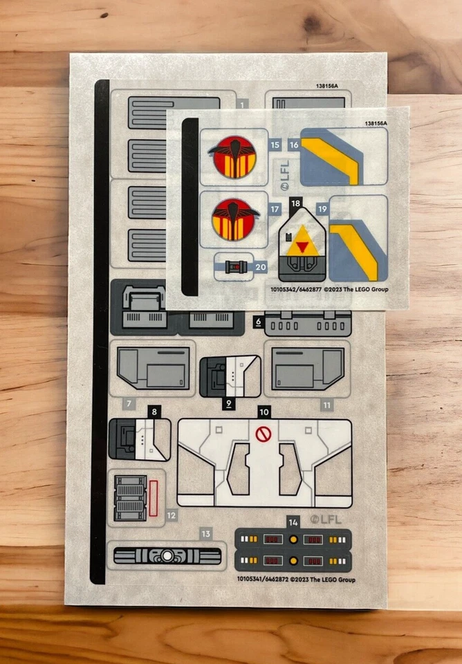 NOVO LEGO | Folha adesiva para conjunto 75357 - Star Wars Ahsoka: Ghost & Phantom II - Imagem 1 de 1