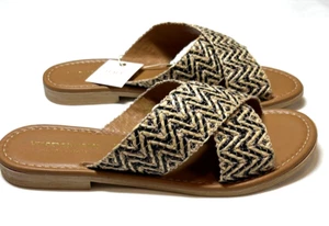 Verderosmarino Flat Sandals Women's Size 8 Woven Cross Band Made in Italy - Picture 1 of 9