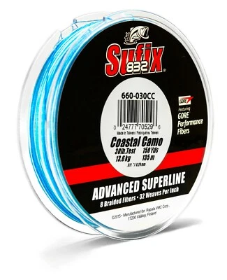 Sufix 832 - Coastal Camo - 30lb - 600 Yds - R8 Precision Braided Line  - image 1 of 3