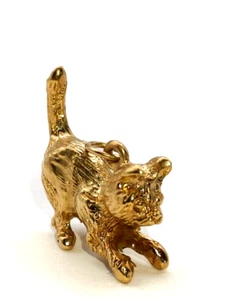 Kitty Cat Charm Pendant Fob 9ct 9 Carat Solid Gold Kitten Love Pet Family Feline - Picture 1 of 10