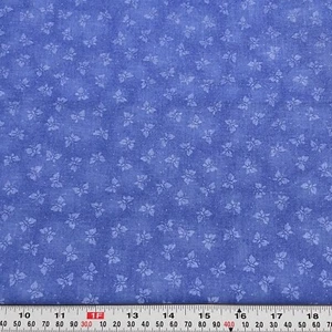 Vintage Marcus Brothers Butterflies Tonal Blue Cotton Fabric Remnant 13" x 44" - Picture 1 of 2