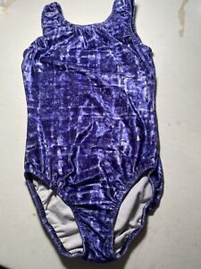 Pre Owned gymnastics leotard. Soft velour type fabric. Adult small. Purple