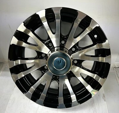 16 Inch 8 on 6.5 8 Spoke Black & Machined Aluminum Trailer Wheel  KT16865BM-118 Foto 1 de 2