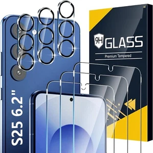 3er Pack Glas Displayschutzfolie für Samsung Galaxy S25 [6,2 Zoll] + 3er Pack Kamera  - Bild 1 von 9
