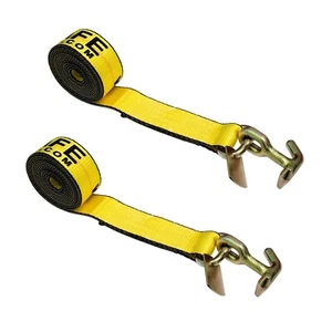 USA Heavy Duty 2 Pack 2" x 10' TJ Combo Hook Towing Straps For Truck Wrecker - Foto 1 di 7