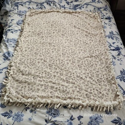 Leopard Anti-pill Fleece Handmade Tie Blanket Oversize Throw 46"X 58"  - Image 1 of 4
