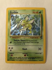 Pokémon TCG - Scyther 17/130 Base Set 2 (2000) Vintage WOTC Holo Rare - Picture 1 of 2