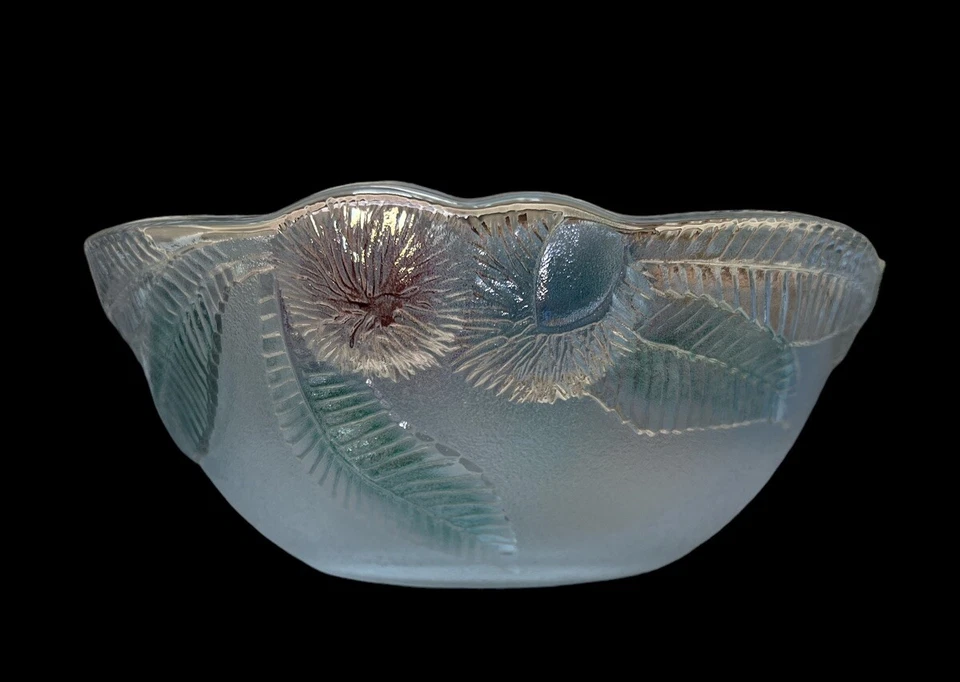 Vintage Chataignier Luminarc 9" Salad Serv Bowl Crystal D'Arques Floral France - Image 1 of 4