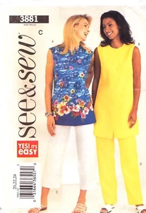 Butterick See & Sew 3881 ~ Misses'/Misses' Petite Top-Tunic and Pants ~ 20-22-24 - Picture 1 of 4