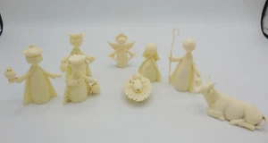 Vintage Sigillo Garanzia White Plastic Nativity Set Italy - Picture 1 of 8
