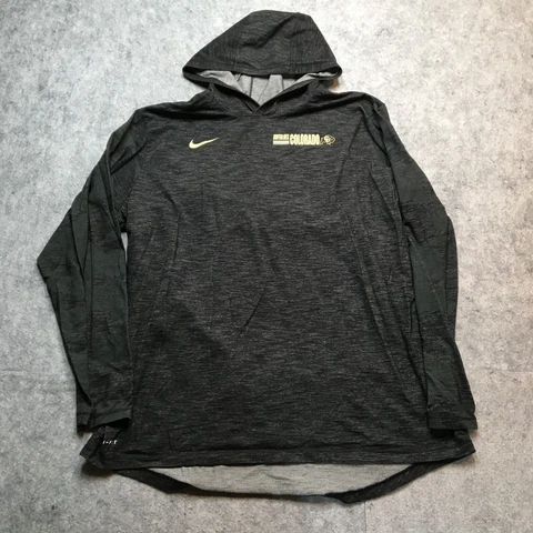 Nike Colorado Buffaloes Hooded T Shirt Mens XXL Heather Gray Pullover Dri Fit Cover