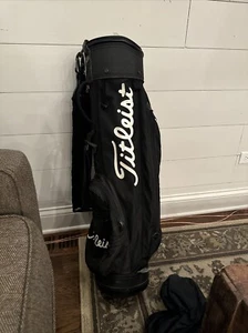 Vintage Black Titleist 1980’s Single Strap Sunday carry 8” Lightweight Golf Bag - Picture 1 of 18