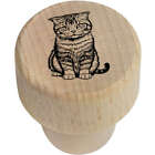 19mm 'Scottish Fold Cat' Wooden Bottle Stopper / Cork (BS00027322)
