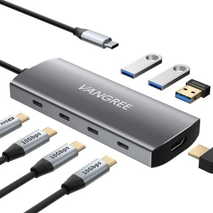 USB C Hub 10Gbps, 3 USB C 3.2 Gen 2 Ports, 4K@60Hz HDMI, 100W PD, 3 USB 3.0 P... - Picture 1 of 9
