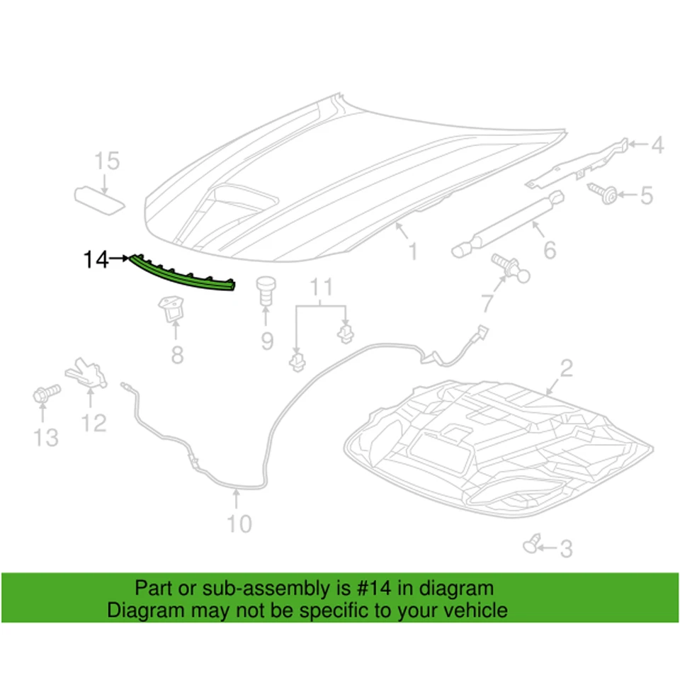 Sello de capó delantero genuino OEM Mopar para Chrysler 300 Dodge Challenger Charger Foto 1 de 1