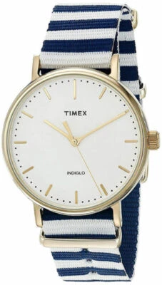 Timex TW2P91900 Unisex Weekender Fairfield Mid-Size Blue/White Fabric Band Watch - Image 1 of 4