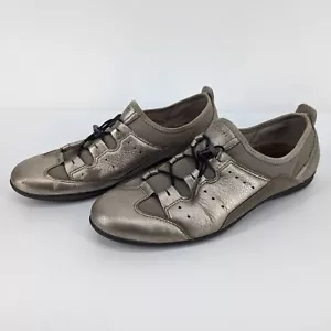 Ecco Bluma Toggle Gold Sneaker Womens Size 11 US 42 EU Shoes Metallic Leather - Picture 1 of 10