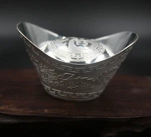 Feine S999 Silberbarren Hohles Glück 福 Drache Phönix Muster Deko 30g Geschenk - Bild 1 von 6