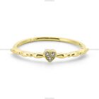 0.02 Karat Diamant Herz Kunst Deko Verlobung Diamantring 14k Gold Feiner Schmuck