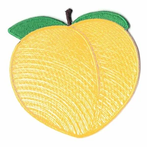 Peach Fruit Logo Embroidered Iron On Patch - Picture 1 of 1