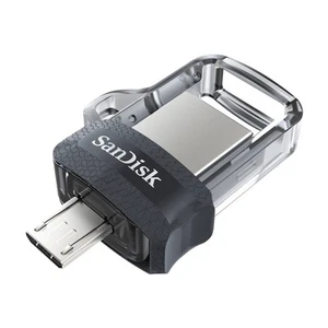 SanDisk Ultra Dual m3.0 USB Flash Drive 256GB USB-A / Micro-USB 3.2 Black Silver - Afbeelding 1 van 7