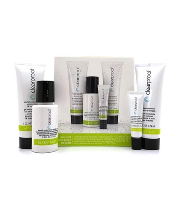 MARY KAY CLEAR PROOF ACNE SYSTEM~THE GO SET~058968~4 PC TRAVEL/DELUXE SIZE SET! - Image 1 of 3
