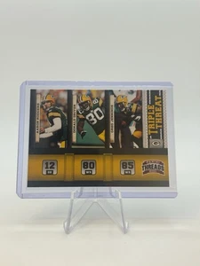 2011 Panini Threads Triple Threat Aaron Rodgers, Greg Jennings, Donald Driver #7 - Picture 1 of 2