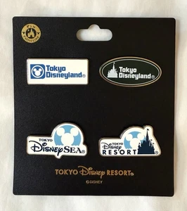 Tokyo Disney Resort Disneyland & Disney Meer Logo Pin Set - Bild 1 von 2